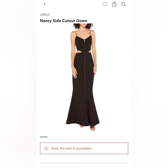 LIKELY Nancy Side Cutout Gown Size 8 - worn once - Picture 2 of 2